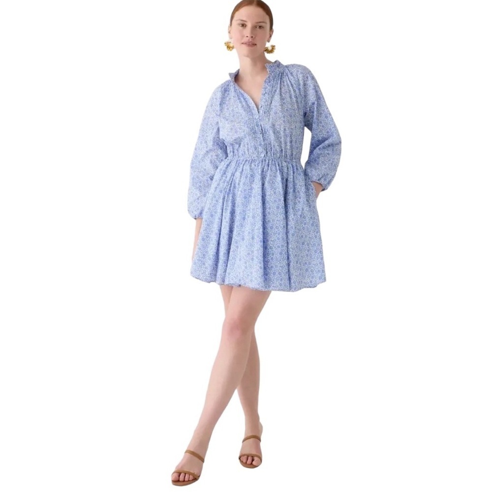 J. Crew - Ruffle-collar mini dress in Liberty® D'Anjo Coast fabric Sz S